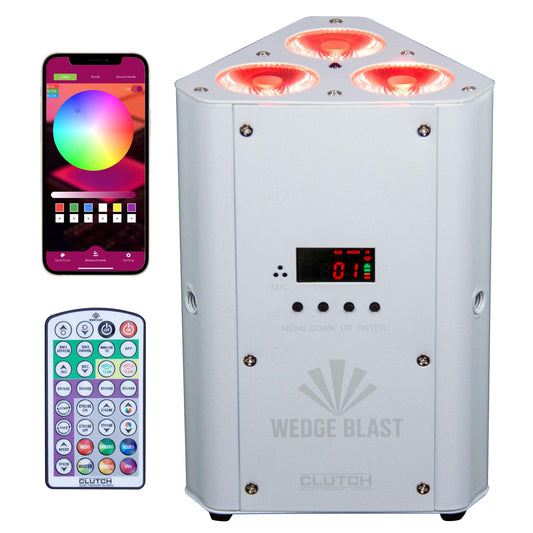 Clutch WEDGE BLAST Triangular LED Uplight White 6-Pack with Case