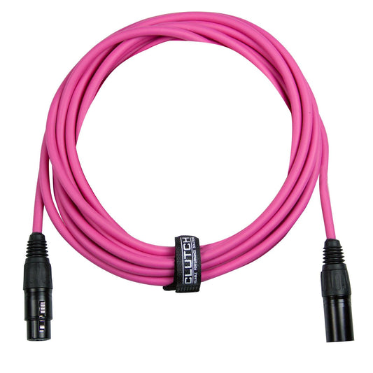 Clutch 10' Pink Sure-Fit XLR Female to Male Microphone / Speaker Cable
