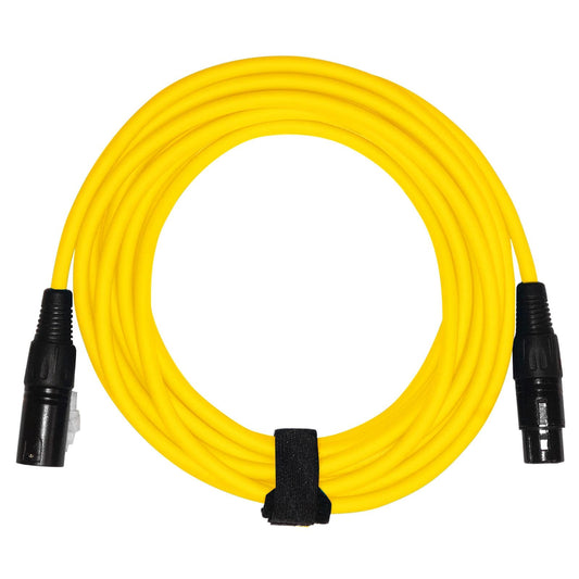 Clutch 10' Yellow Braided Sure-Fit XLR Female to XLR Male Microphone / Speaker Cable