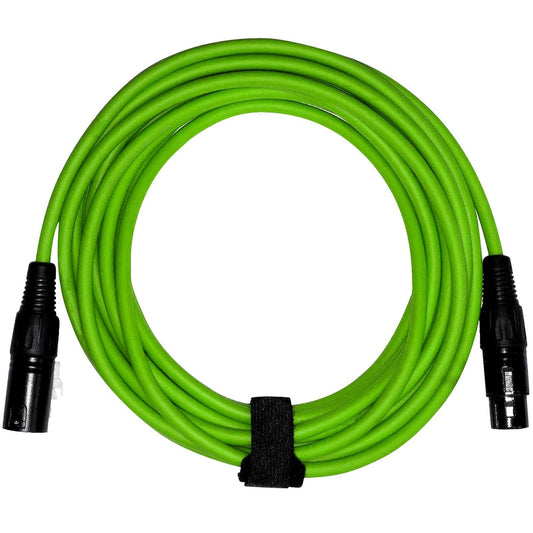 Clutch 20' Green Sure-Fit XLR Female to XLR Male Microphone / Speaker Cable