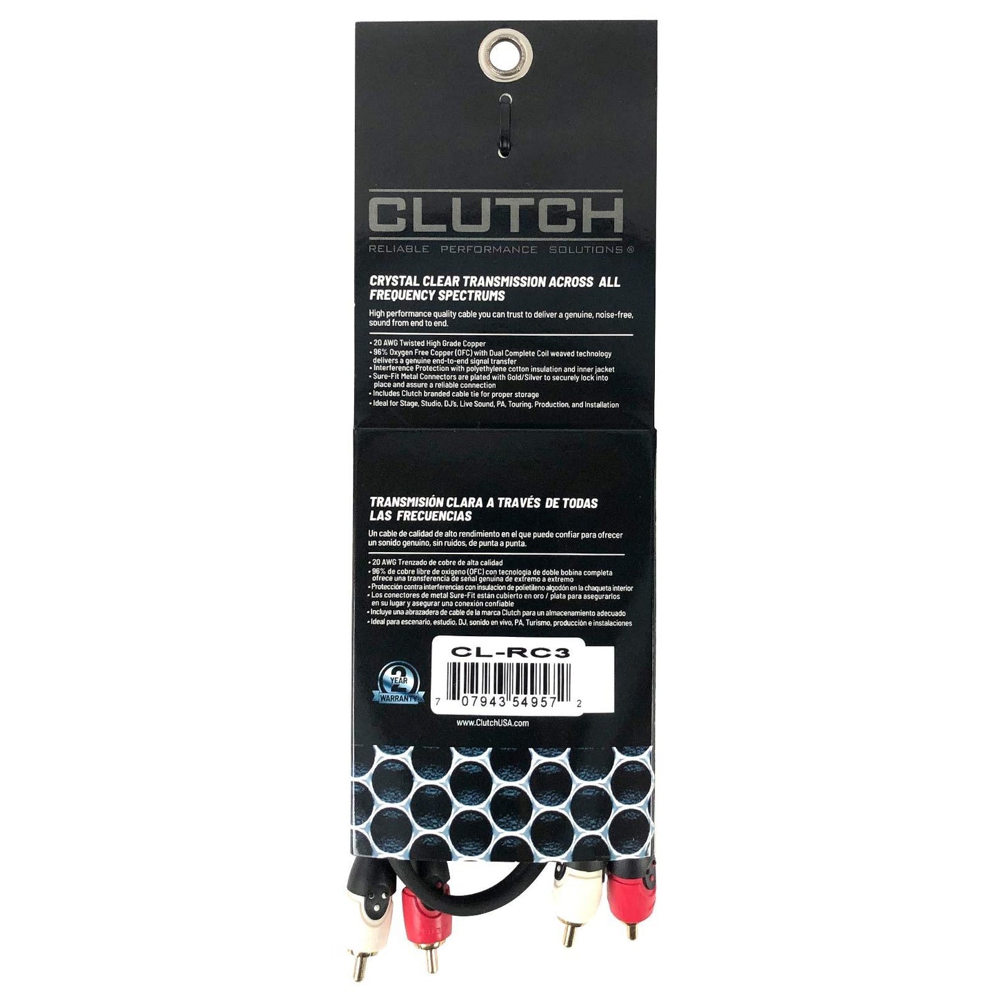 Clutch CL-RC3 3 foot RCA to RCA Dual Cable