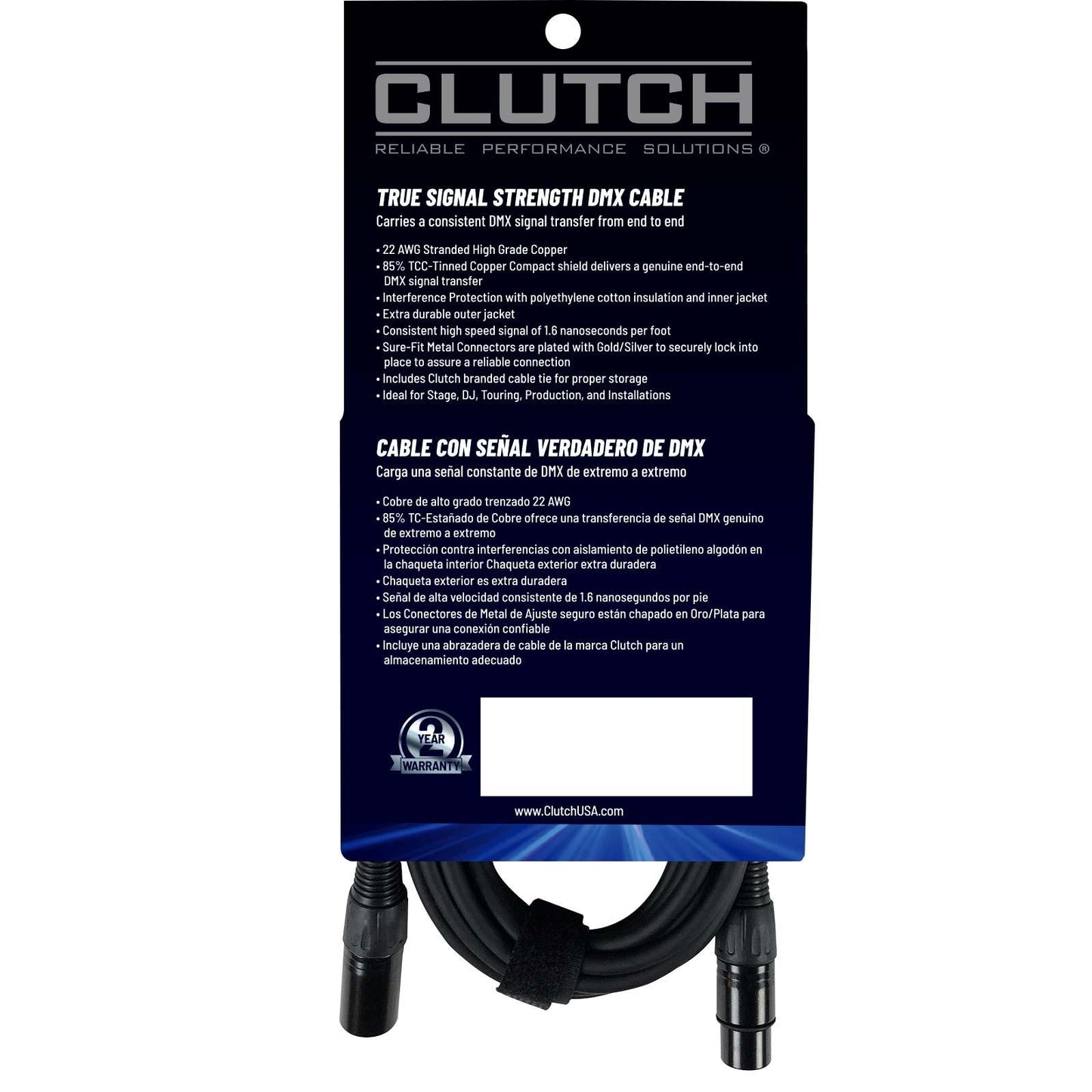 Clutch DMX3P25FT 25' 3-Pin DMX Lighting Cable