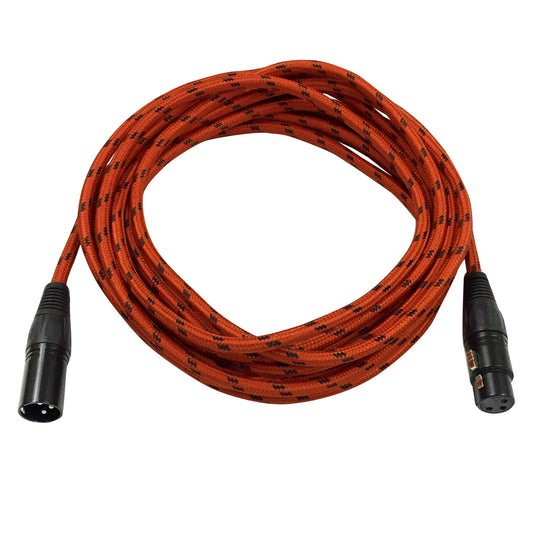 Clutch 20' Red Braided Sure-Fit XLR Female to XLR Male Microphone / Speaker Cable
