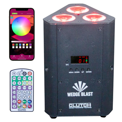 Clutch WEDGE BLAST Triangular LED Uplight Black 6-Pack with Case