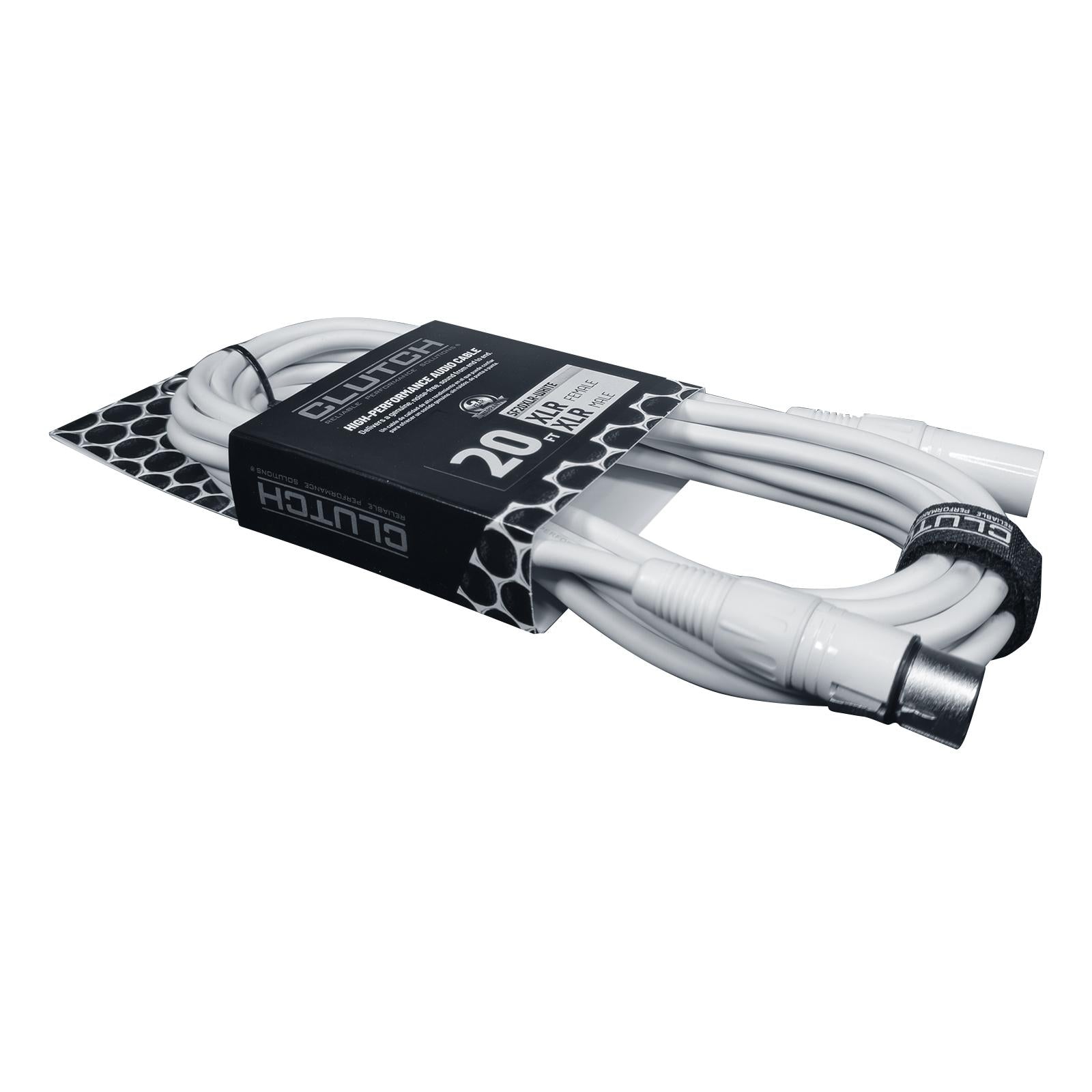 3-Pin XLR Male to Female Balanced Cable 20' Feet White Color Mic Connector Cord