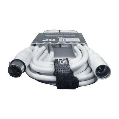 3-Pin XLR Male to Female Balanced Cable 20' Feet White Color Mic Connector Cord