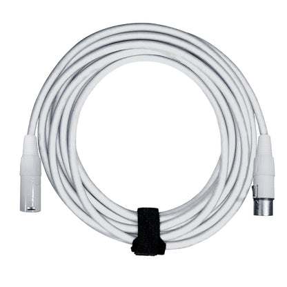 3-Pin XLR Male to Female Balanced Cable 20' Feet White Color Mic Connector Cord