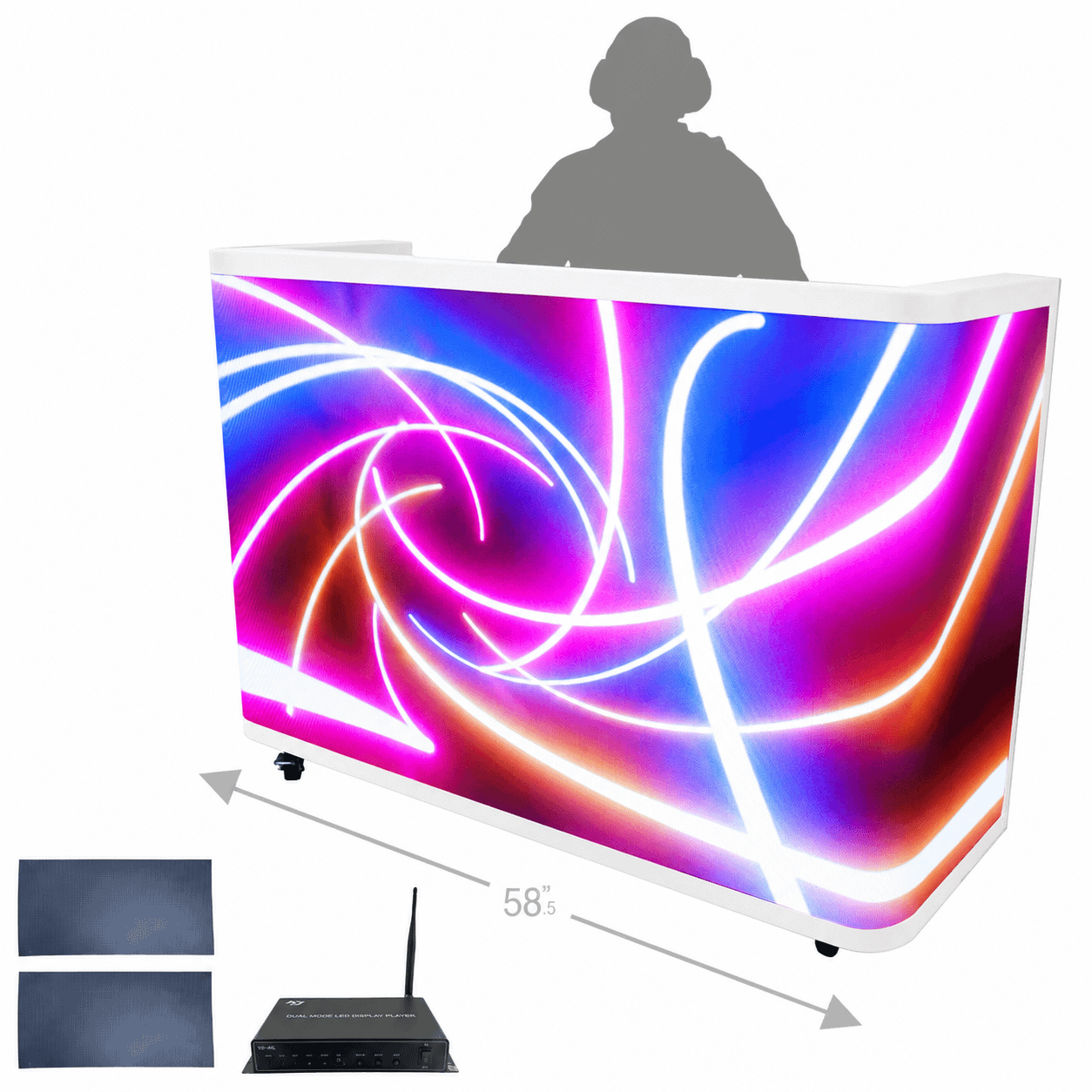 Clutch Curved LED DJ Video Booth in White Main View