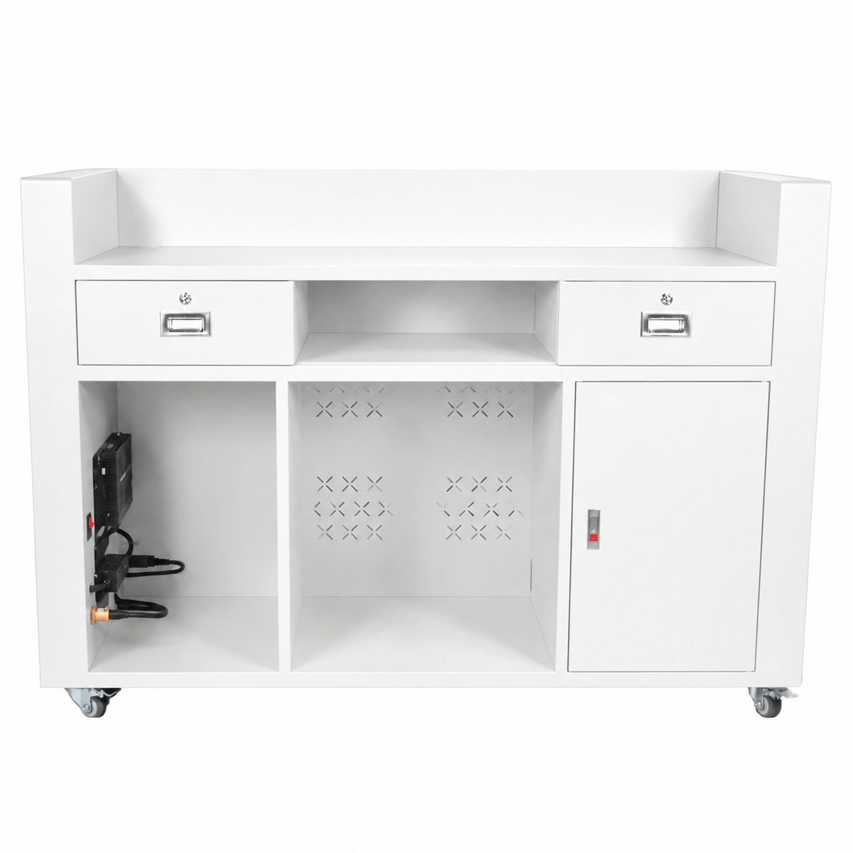 Clutch Curved DJ Video Booth in White with Case & Cover Main Package View