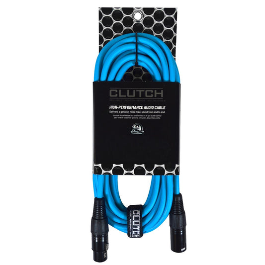 Clutch 10' Blue Sure-Fit XLR Female to XLR Male Microphone / Speaker Cable
