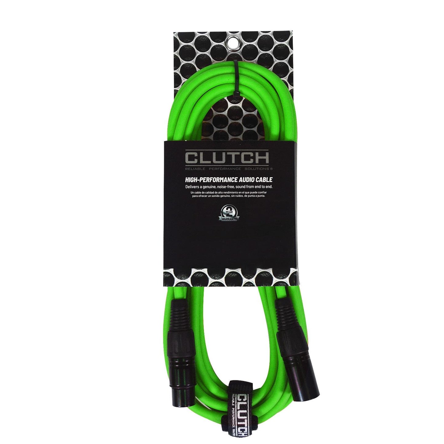 Clutch 10' Green Sure-Fit XLR Female to XLR Male Microphone / Speaker Cable