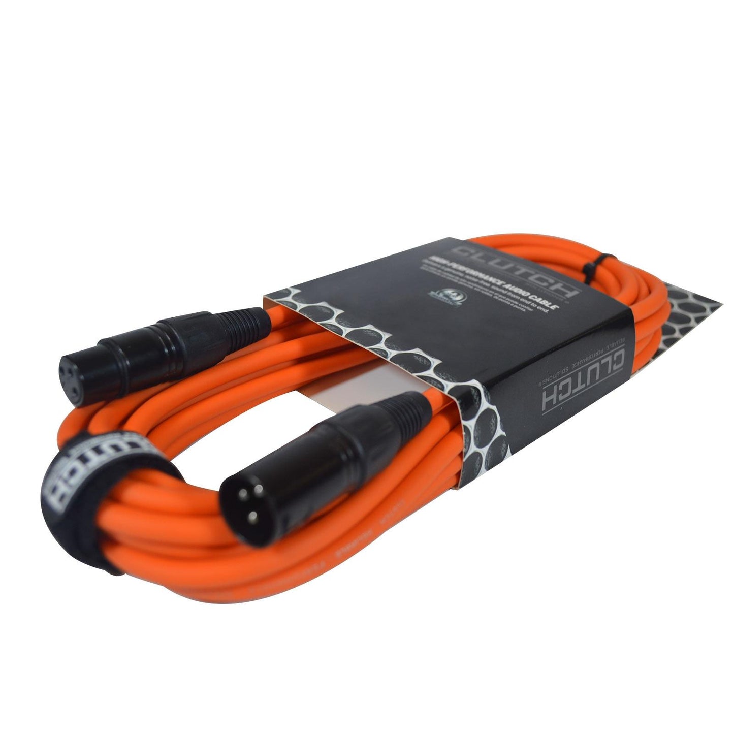 Clutch 10' Orange Sure-Fit XLR Female to XLR Male Microphone / Speaker Cable