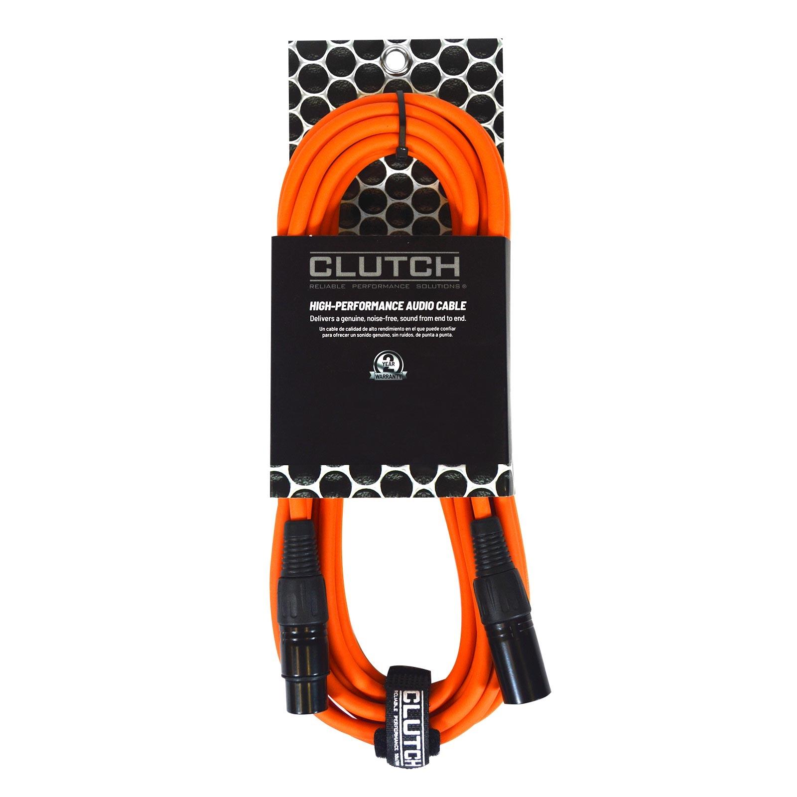 Clutch 10' Orange Sure-Fit XLR Female to XLR Male Microphone / Speaker Cable
