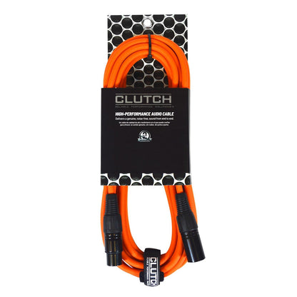 Clutch 10' Orange Sure-Fit XLR Female to XLR Male Microphone / Speaker Cable