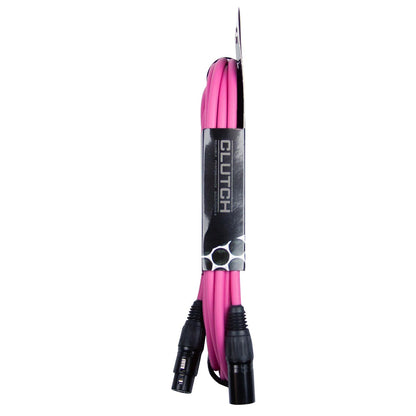 Clutch 10' Pink Sure-Fit XLR Female to Male Microphone / Speaker Cable