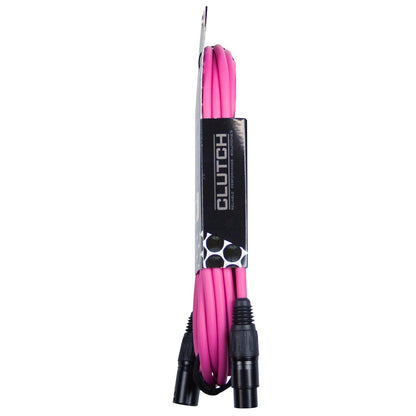 Clutch 10' Pink Sure-Fit XLR Female to Male Microphone / Speaker Cable