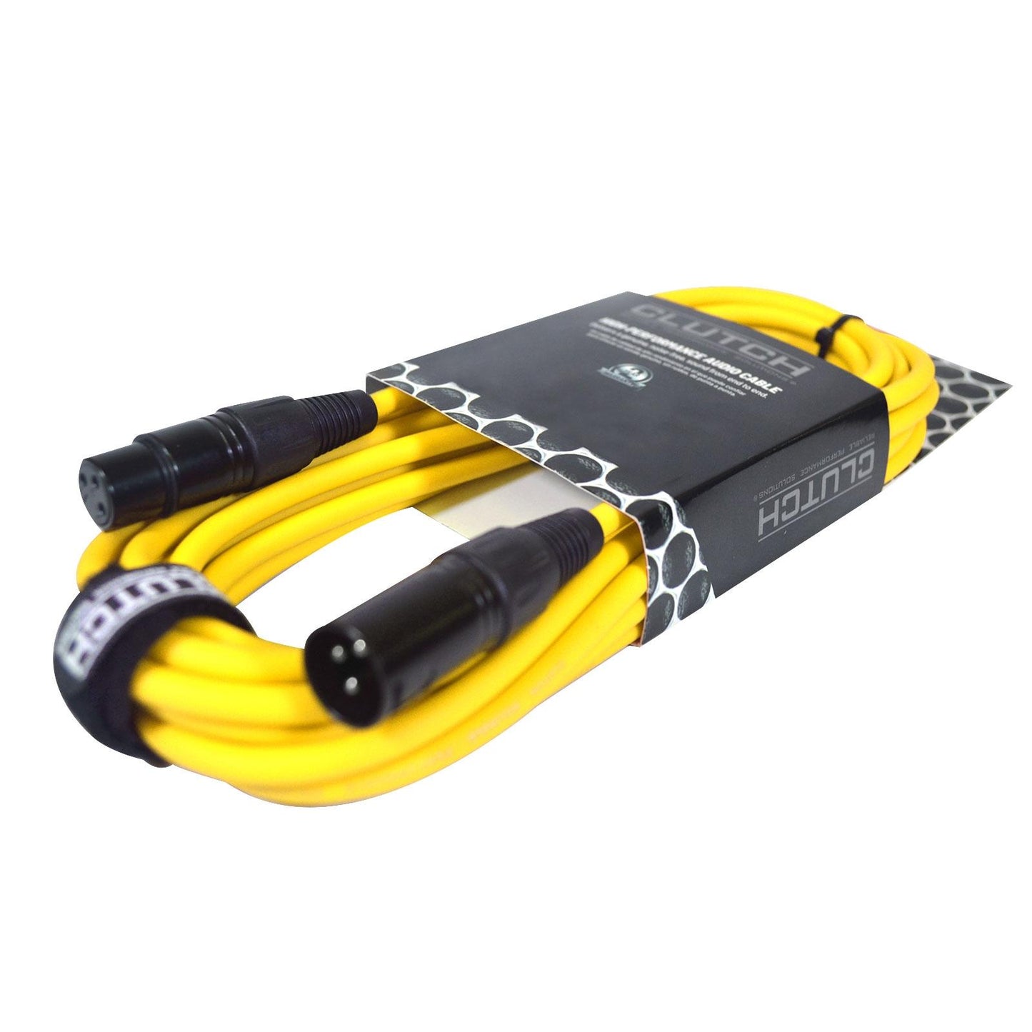 Clutch 10' Yellow Braided Sure-Fit XLR Female to XLR Male Microphone / Speaker Cable