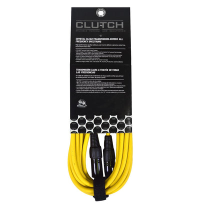 Clutch 10' Yellow Braided Sure-Fit XLR Female to XLR Male Microphone / Speaker Cable