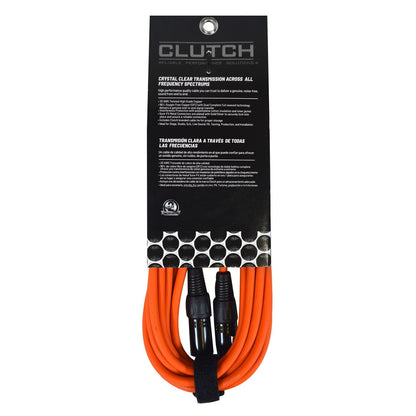 Clutch 20' Orange Sure-Fit XLR Female to XLR Male Microphone / Speaker Cable