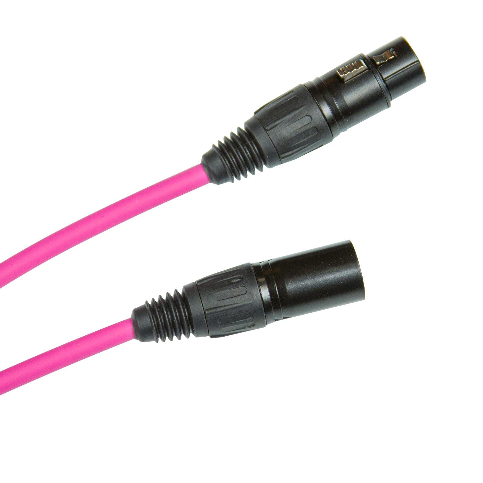 Clutch 20' Pink Sure-Fit XLR Female to XLR Male Microphone / Speaker Cable