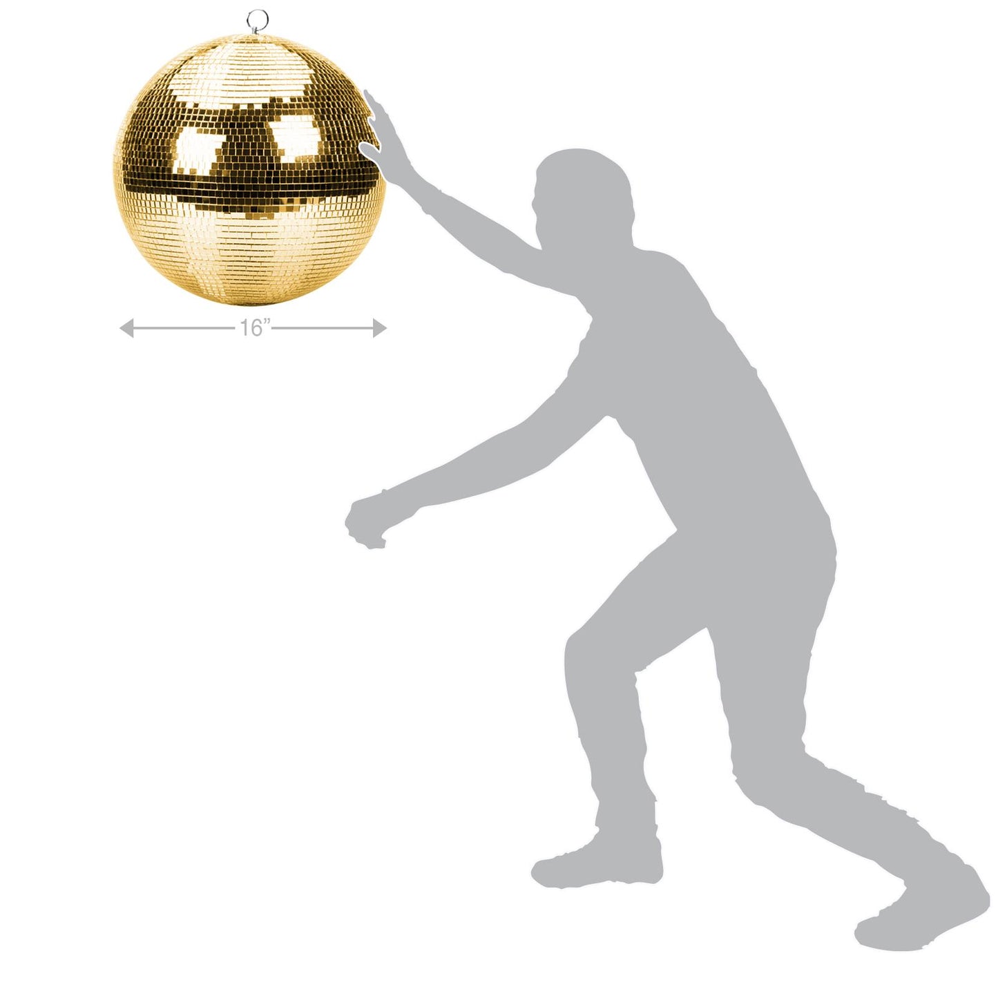 Clutch CL-MB-16-GOLD Mirror Ball Gold - 16"