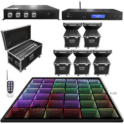 Clutch MagnaFloor LED Dance Floor Infinity Panel 11' x 11' Complete Portable System Package