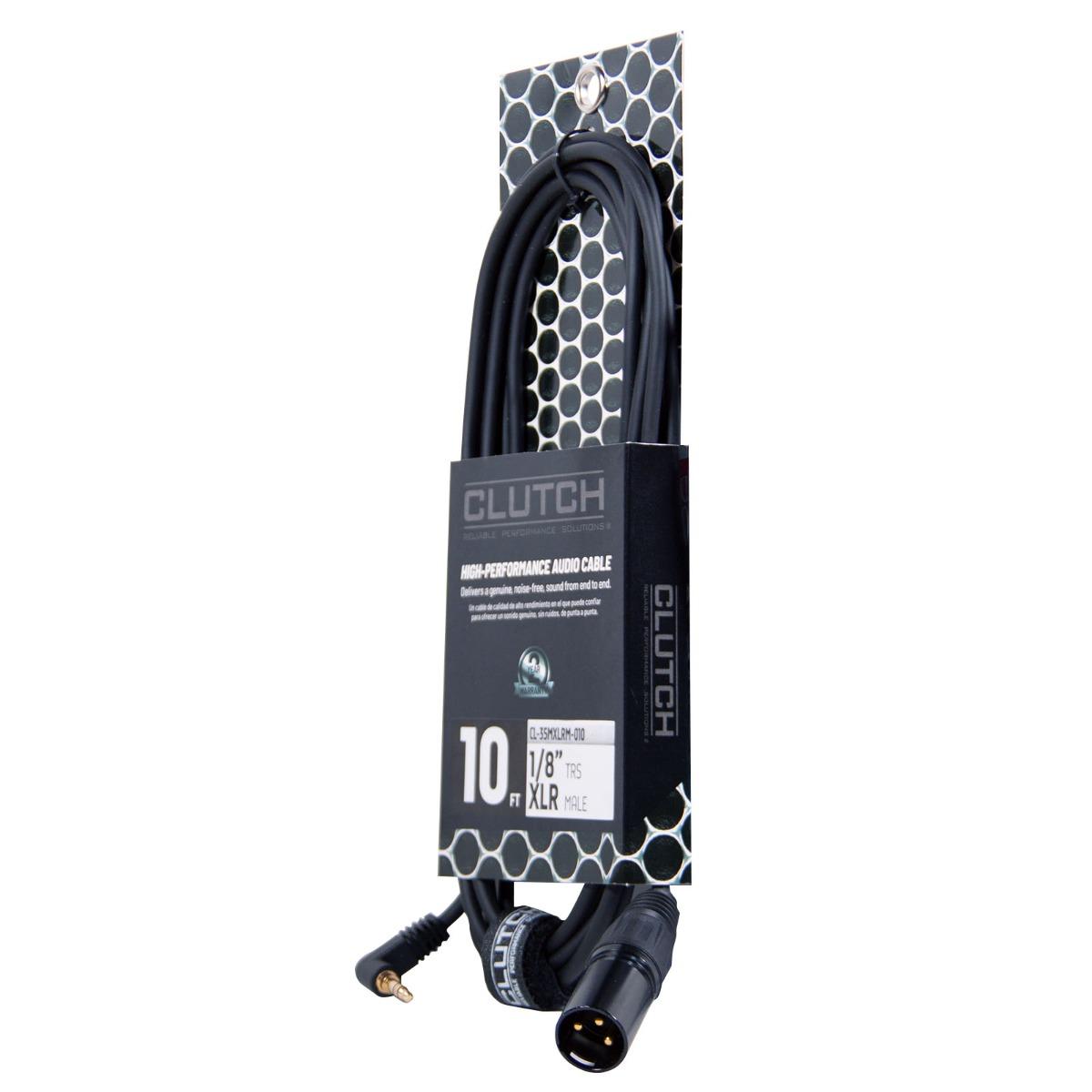 Clutch Right Angle 3.5mm to XLR Male 10ft Cable