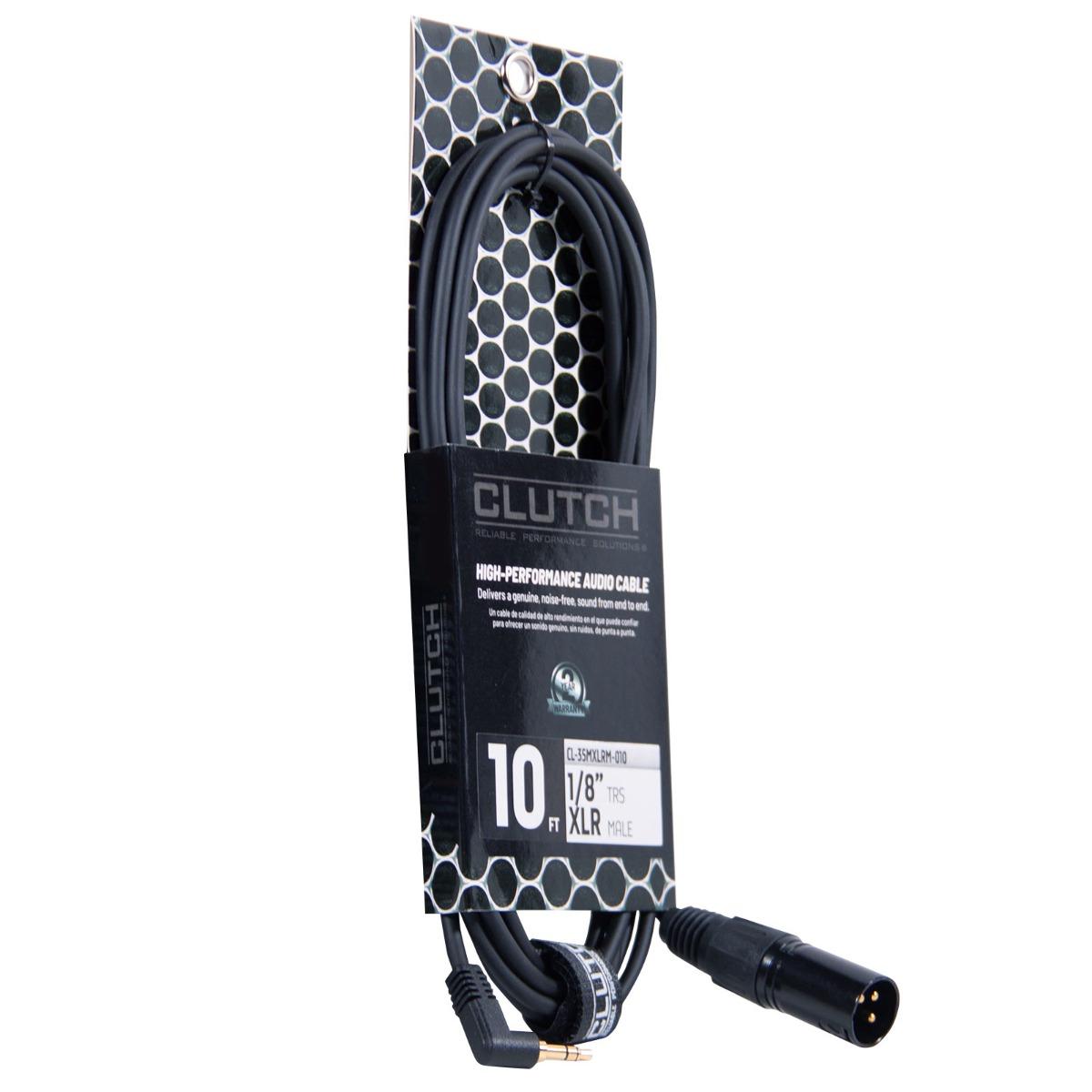 Clutch Right Angle 3.5mm to XLR Male 10ft Cable