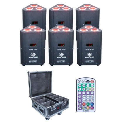 Clutch WEDGE BLAST Triangular LED Uplight Black 6-Pack with Case
