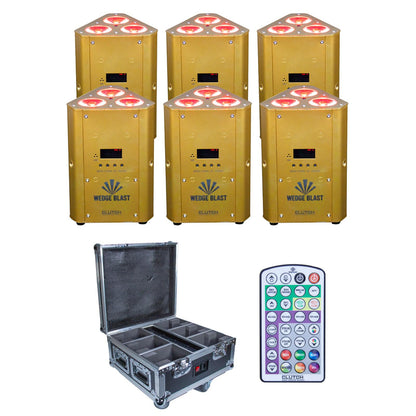 Clutch WEDGE BLAST Triangular LED Uplight Gold 6-Pack with Case