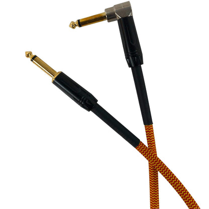 Clutch 20 foot Right Angle 1/4" TS to straight 1/4" TS Instrument Cable