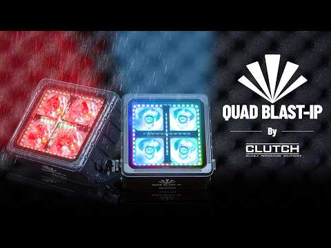 Clutch QUAD BLAST-IP 4x 12W RGBWA+UV LED Battery-Powered IP65-Rated Indoor/Outdoor Uplight