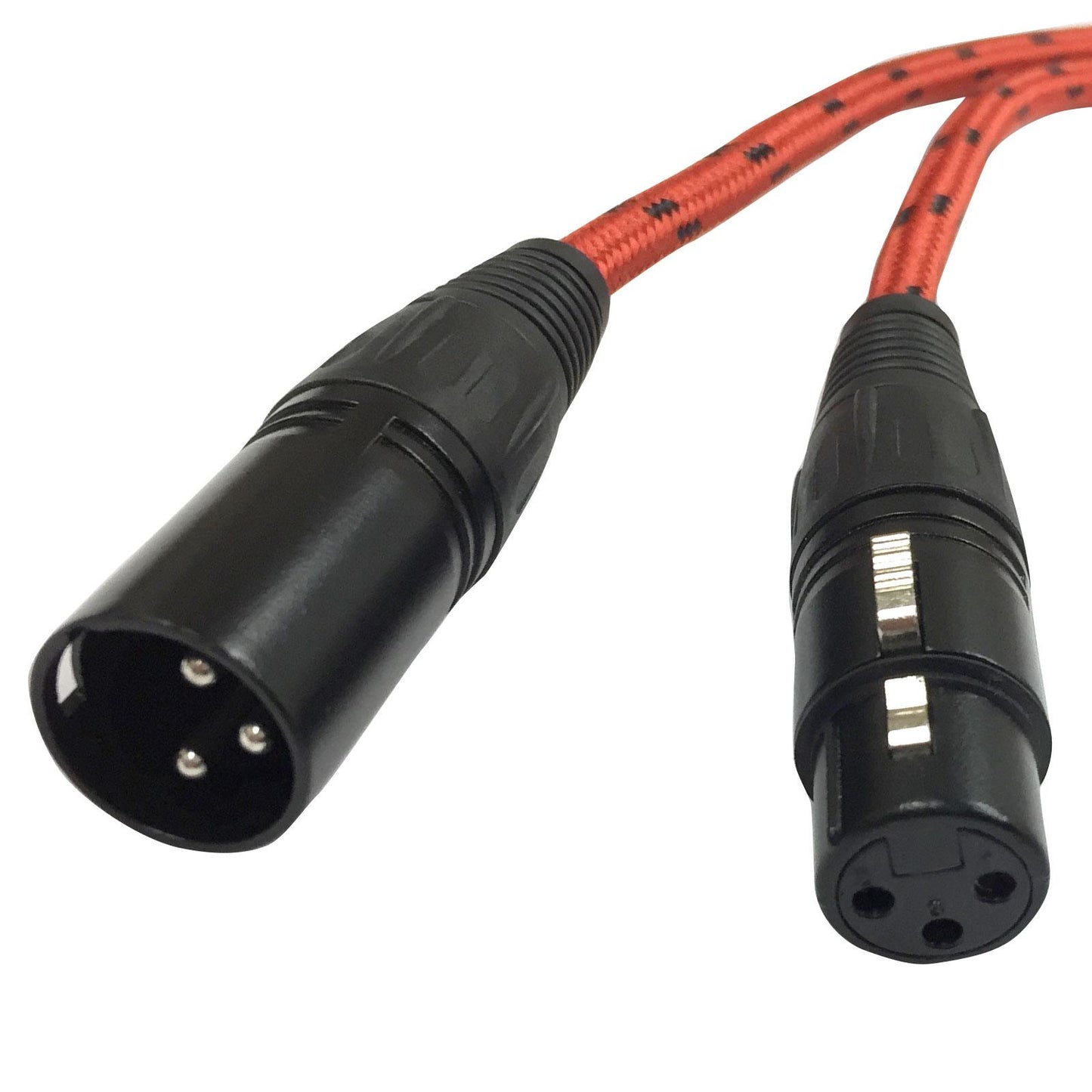 Clutch 20' Red Braided Sure-Fit XLR Female to XLR Male Microphone / Speaker Cable