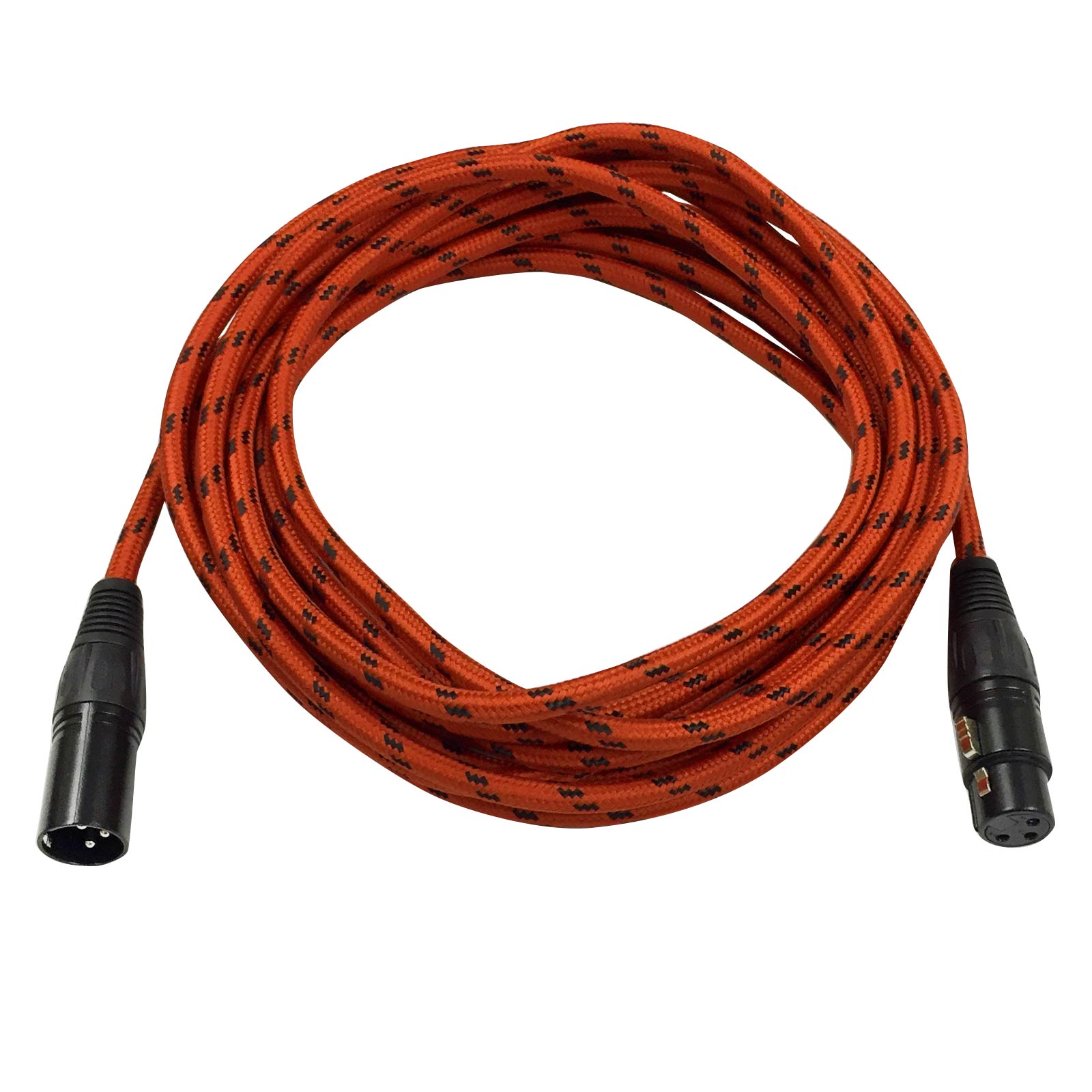 Clutch 20' Red Braided Sure-Fit XLR Female to XLR Male Microphone / Speaker Cable
