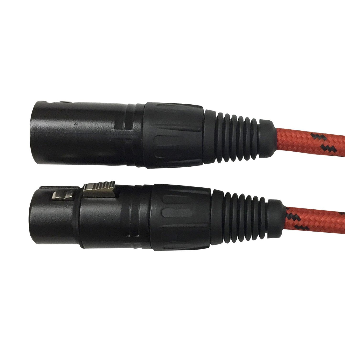 Clutch 20' Red Braided Sure-Fit XLR Female to XLR Male Microphone / Speaker Cable