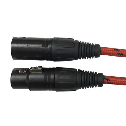 Clutch 20' Red Braided Sure-Fit XLR Female to XLR Male Microphone / Speaker Cable