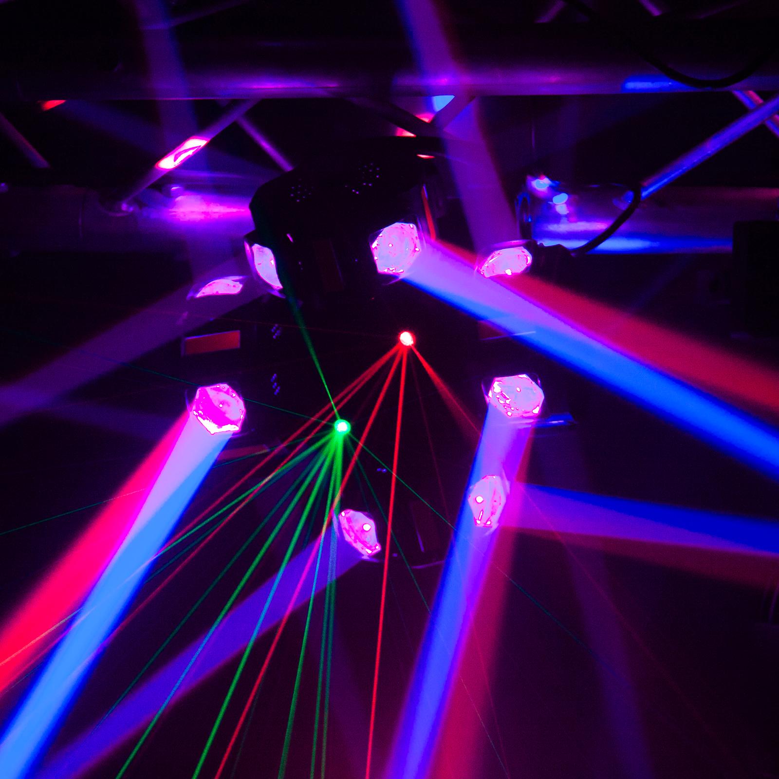 Clutch SPIN-FURY 200W LED DMX Motion Strobe Laser DJ Stage Light Fixture